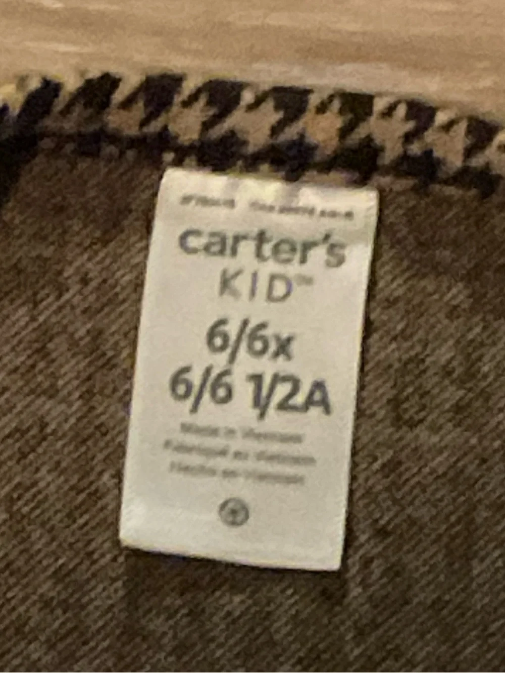 Carter's | Brown and Black Houndstooth Knit Mini Dress